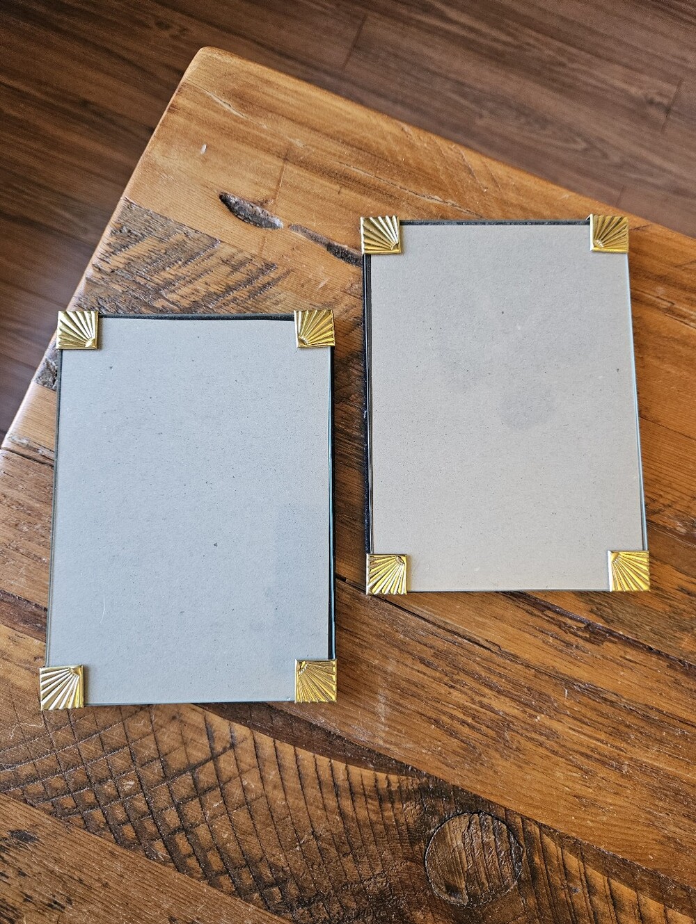 Vintage Gold Tone Glass Frames (Set of 2)